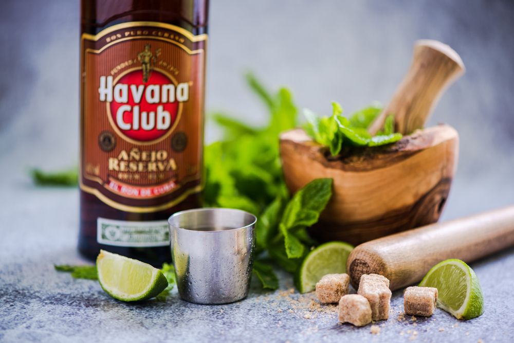 A bottle of Havana Club Cuban rum