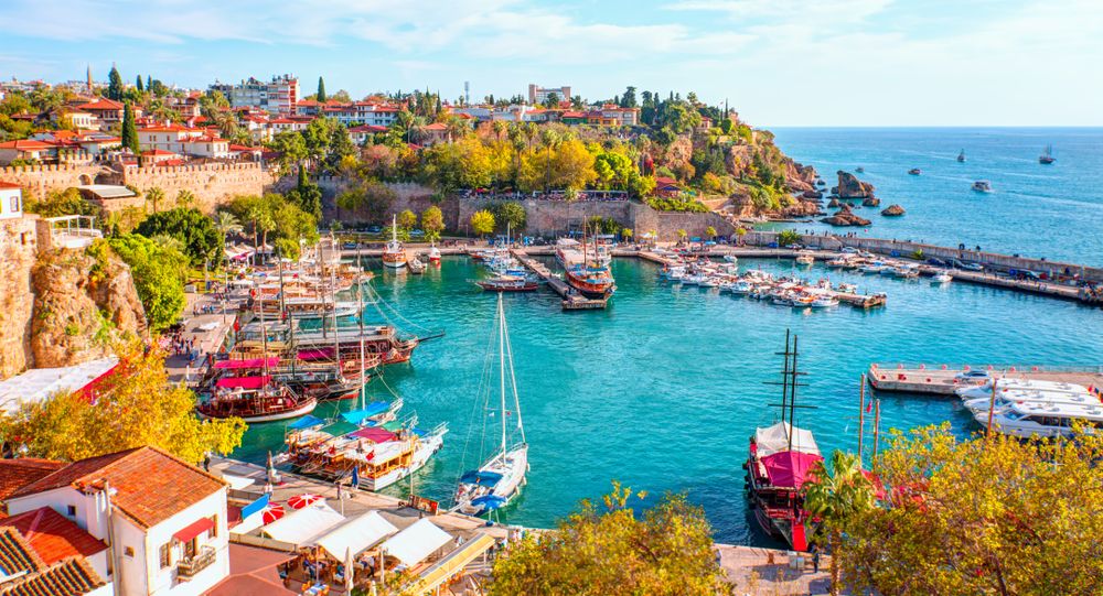 The old city harbor in Antalya