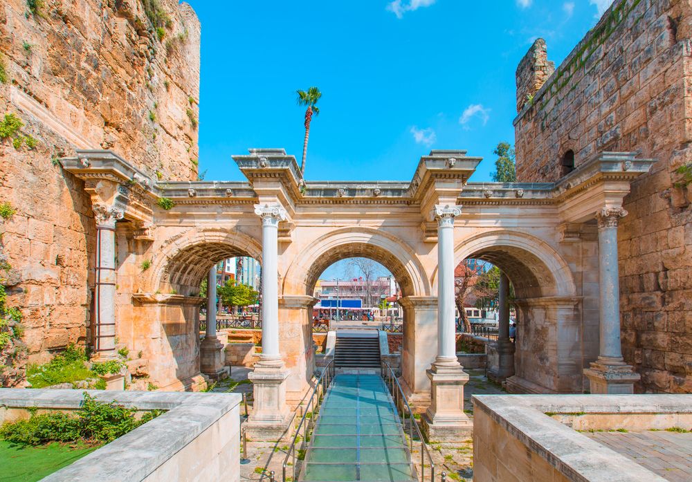 The Hadrian's Gate, established in Antalya during the Roman Emperor's visit to the city in 130 A.D