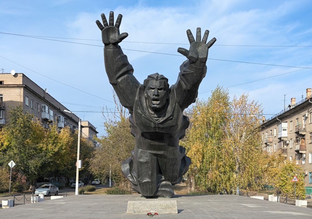 Monument to Mikhail Panikkha, a hero of the Soviet Union
