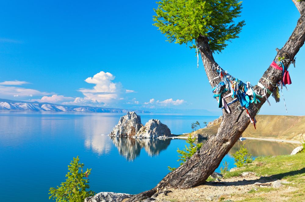 A view of Lake Baikal in sunny weather