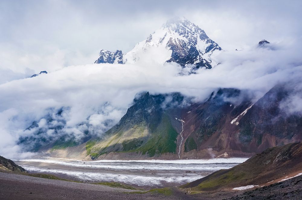 The majestic Dykhtau Mountain