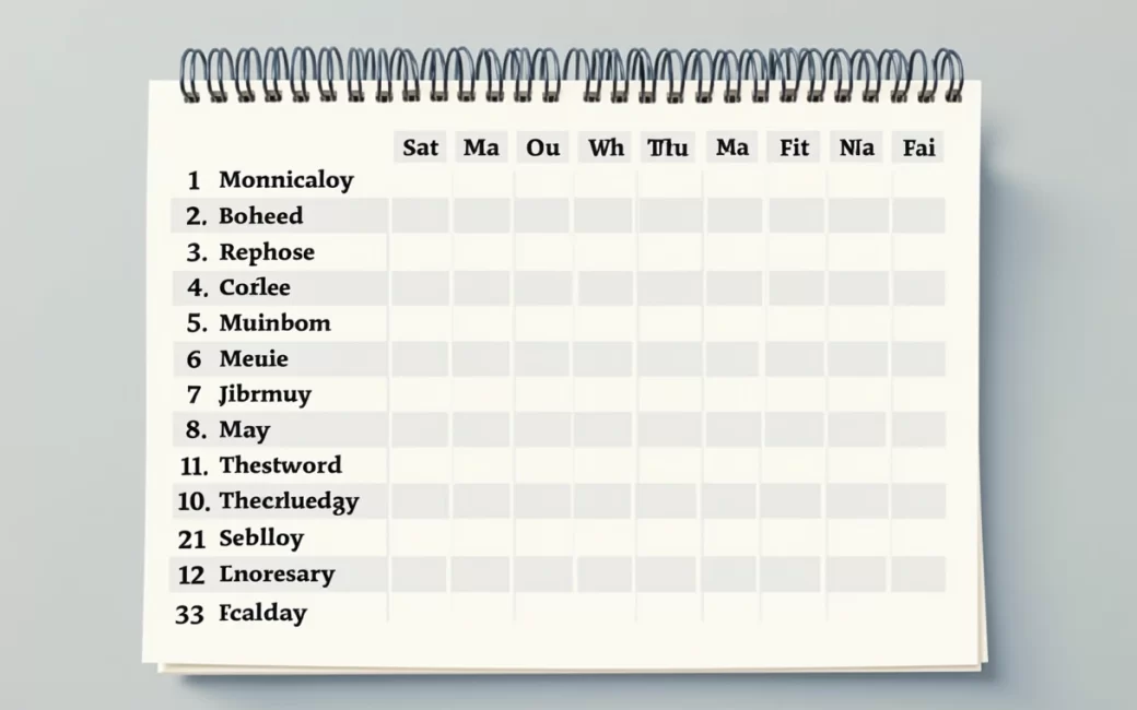 Calendar displaying all 11 US federal holidays in order from January through December